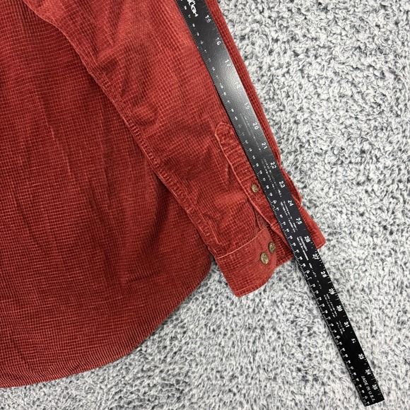 Vintage The Territory Ahead Shirt Mens XL Tall Rust Corduroy Grid Button Up L/S - Picture 13 of 14